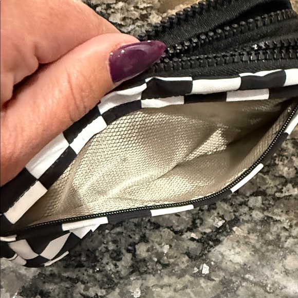 Iris and Rainbow Iris Plus Wallet black and white checkered NWT - Picture 7 of 10